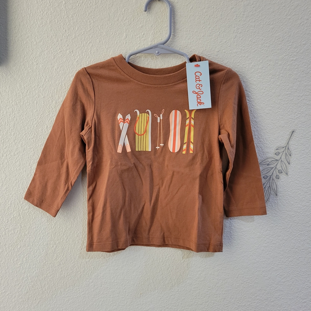 Cat & Jack Brown Kids Long Sleeve Shirt